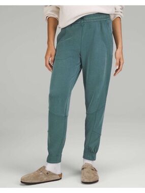 lululemon athletica brushed softstreme ribbed high-rise jogger in green jasper